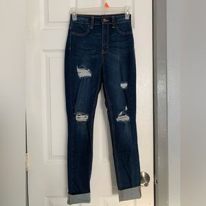 Dark wash skinny jeans